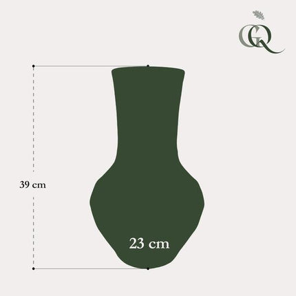Vase Stein Boa Braun – H39xB23cm – Keramikvase in Natursteinoptik – Dekovase für Trockenblumen & Kunstpflanzen