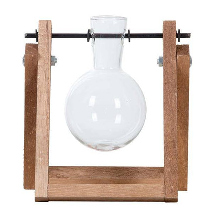 Stecklingsständer mit Glasvase – Hydrokultur Anzuchtstation aus Holz – Glas Vase für Stecklinge & Pflanzenvermehrung – Deko & Geschenkidee
