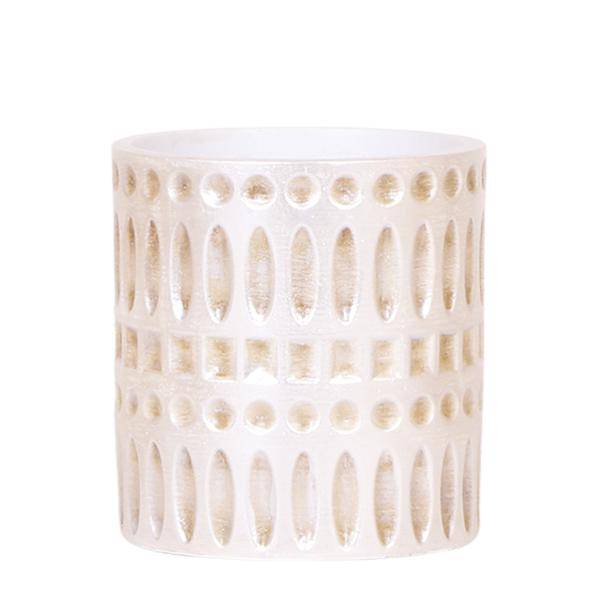 Mosaik Ziertopf – Ø9cm – Eleganter Blumentopf mit goldenen Mosaikdetails – Pflanztopf für Sukkulenten & kleine Pflanzen