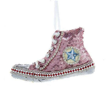 Weihnachtsbaumkugel Rosa Turnschuh – 3D Resin Design – Strahlend weiße Deko Kugel mit detailreichem Sneaker – Motiv