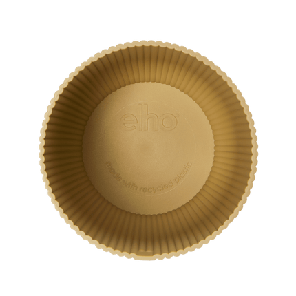 Pflanztopf Vibes Fold – Gelb – D14cm x H13cm – Moderner Blumentopf mit Rillenstruktur – Mit Wasserablauf – Dekorativer Kunststoff-Übertopf für Zimmerpflanzen – Für Wohnzimmer & Fensterbank