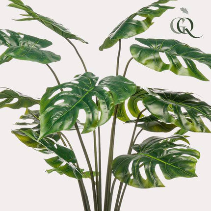 Kunstpflanze Monstera Deliciosa – Löcherpflanze – 95cm – Hochwertige künstliche Pflanze mit großen naturgetreuen Blättern – Immergrüne Dekopflanze für Wohnzimmer, Büro & Innenräume – Pflegefrei & haustiersicher