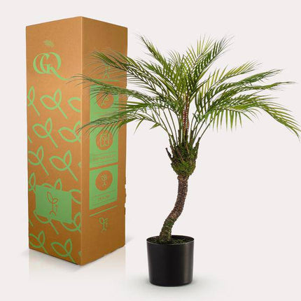 Kunstpflanze Chamaedorea Elegans – Bergpalme – 85cm – Hochwertige künstliche Palme mit naturgetreuen Wedeln – Immergrüne Dekopflanze für Wohnzimmer, Wintergarten & Büro – Pflegefrei & langlebig