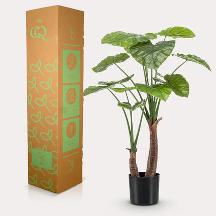 Alocasia – Künstliche Zimmerpflanze – Pfeilblätter – ↕110 cm – Tropische Deko für Wohnzimmer, Flur & Wintergarten
