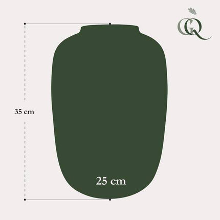 Glasvase Artic Ivory – H35cm x B25cm – Dekovase in Elfenbein – Elegante Vase für Kunstblumen & Trockenblumen – Zeitlos & pflegeleicht