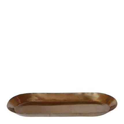Ovales Tablett – Gold – Metalltablett 30x13cm – Dekoteller für Pflanzen, Töpfe & Wohnaccessoires – Stilvolle Ablage für Orchideen & Deko – Sets