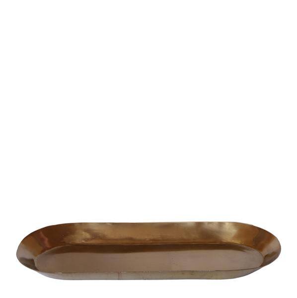 Ovales Tablett – Gold – Metalltablett 30x13cm – Dekoteller für Pflanzen, Töpfe & Wohnaccessoires – Stilvolle Ablage für Orchideen & Deko – Sets
