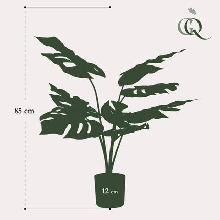 Kunstpflanze Monstera Deliciosa ↕65cm – künstliche Grünpflanze für Wohnzimmer, Büro, Flur & pflegeleichte Deko