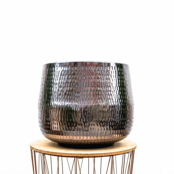 Pflanztopf Jenna Blei – Blumentopf 46x38cm – Moderner Pflanzkübel in Blei-Optik – XL Dekotopf für große Pflanzen – Stilvoll für Innen & Außen