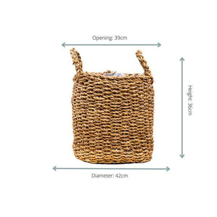 Korb Jack – Pflanzkorb 42x36cm – Robust & Natürlich – Dekorativer Übertopf für Pflanzen – Vielseitig & Platzsparend – Für Indoor & Outdoor