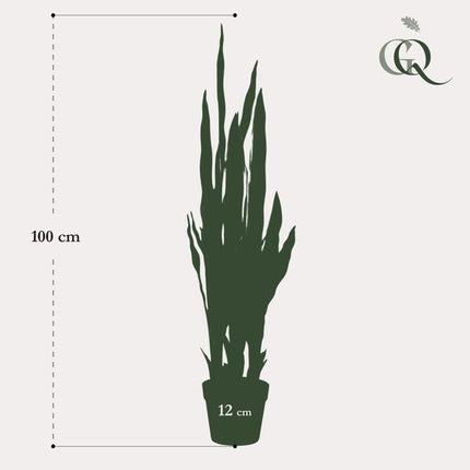 Kunstpflanze Sansevieria Trifasciata – Frauenzunge 97cm – Täuschend echt & pflegefrei – Zeitloser Klassiker für Wohnung & Büro – Dekorative Kunst-Zimmerpflanze