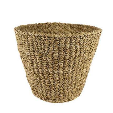 Korb – Blumentopf Jip Natur – Handgefertigt aus Seegras – Hellbraun – Größe L – H25cm x B30cm – Dekorativer Pflanzkorb im Boho- und Landhausstil