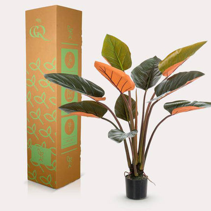 Kunstpflanze Philodendron – 120cm – Hochwertige künstliche Pflanze mit naturgetreuen großen Blättern – Immergrüne Dekopflanze für Wohnzimmer, Büro & Innenräume – Pflegefrei & langlebig