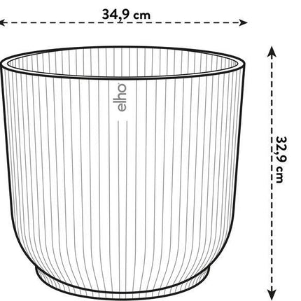 Pflanztopf Vibes Fold – Rosa – D35cm x H33cm – Blumentopf mit Rillenstruktur – Mit Wasserablauf & Rollen – Übertopf für große Zimmerpflanzen