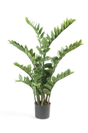 Kunstpflanze Zamioculcas – Zimmerpalme – 110cm – Hochwertige künstliche Pflanze mit naturgetreuen ovalen Blättern – Immergrüne Dekopflanze für Wohnzimmer, Büro & Flur – Pflegefrei & langlebig