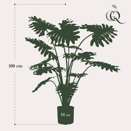 Kunstpflanze Philodendron – 80cm – Realistische Zimmerpflanze – Pflegefrei – Flexibel formbar – Für Wohnzimmer, Büro & Hängeampel – Tropischer Look