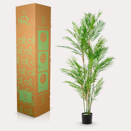 Kunstpflanze Chamaedorea Elegans ↕180cm – künstliche Grünpflanze für Wohnzimmer, Büro, Flur & pflegeleichte Deko
