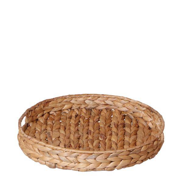 Dekorative Schale – Runde Hyazinthenschale Ø30cm – Naturtablett aus geflochtenen Blättern – Ideal als Pflanzenunterlage oder Deko-Element