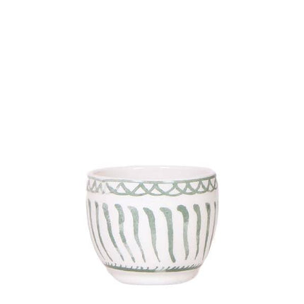 Topf Granada – Grün – Ø6cm – Dekorativer Blumentopf aus Keramik im mediterranen Stil – Glasiertes Pflanzgefäß für Zimmerpflanzen – Mini – Übertopf
