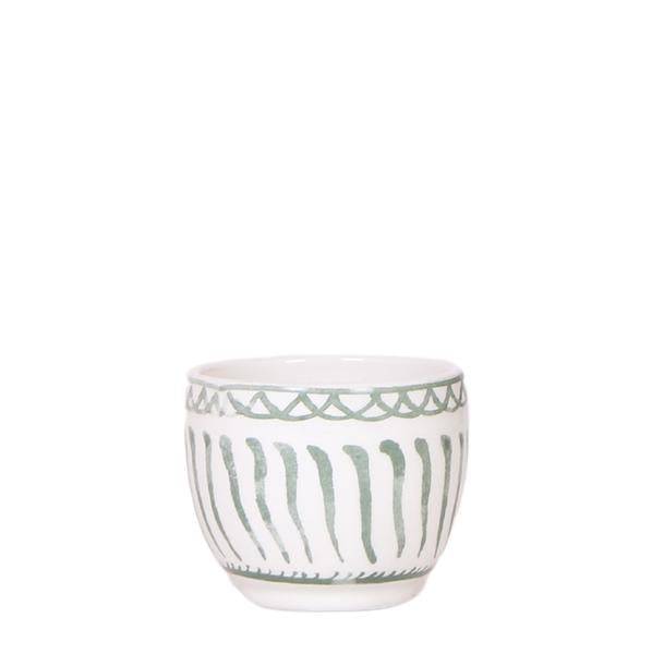 Topf Granada – Grün – Ø6cm – Dekorativer Blumentopf aus Keramik im mediterranen Stil – Glasiertes Pflanzgefäß für Zimmerpflanzen – Mini – Übertopf