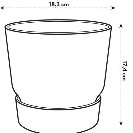 Topf Greenville Grau – D18cm H17cm – Moderner Pflanztopf mit natürlicher Form – Dekorativer Übertopf für Zimmerpflanzen – Für Innen & Außen geeignet