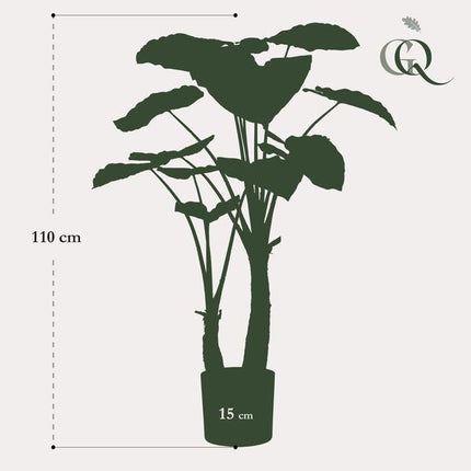 Alocasia – Künstliche Zimmerpflanze – Pfeilblätter – ↕110 cm – Tropische Deko für Wohnzimmer, Flur & Wintergarten
