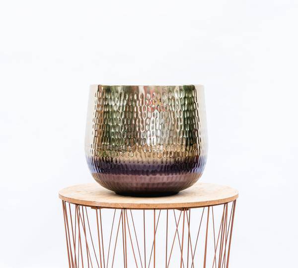 Pflanztopf Jenna Gold – Blumentopf 46x38cm – Pflanzkübel in Gold – Optik – Übertopf für große Pflanzen