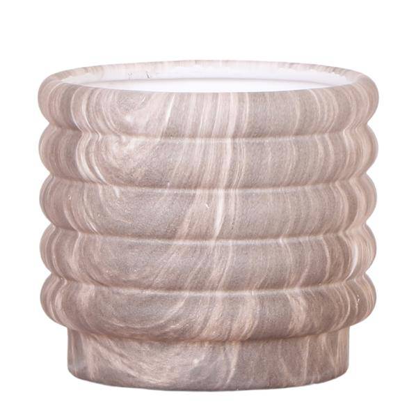 Marmor-Topf Dunkel – Keramik-Dekotopf Ø12 cm – stilvoller Pflanzentopf für Zimmerpflanzen, Blumen & Deko