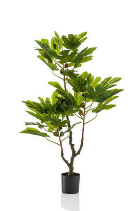 Kunstpflanze Ficus Carica – Feigenbaum 95cm – Täuschend echt mit Früchten & Blättern – Pflegefreie Zimmerpflanze – Mediterrane Deko für Wohnung & Büro