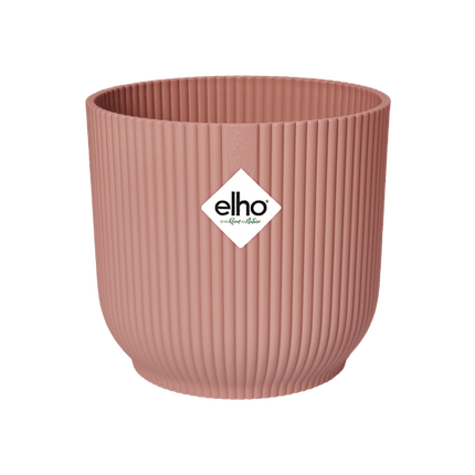 Pflanztopf Vibes Fold – Rosa – D35cm x H33cm – Blumentopf mit Rillenstruktur – Mit Wasserablauf & Rollen – Übertopf für große Zimmerpflanzen