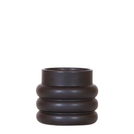 Bubble Dekotopf – Schwarz – Ø9cm – Moderner Keramik Blumentopf mit Struktur – Stilvoller Pflanzentopf für Zimmerpflanzen, Sukkulenten & Kakteen – Elegantes Wohnaccessoire für modernes Interieur