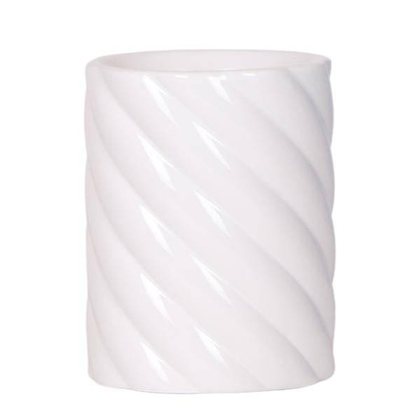 Candy Dekotopf hoch Weiß Ø9cm – runder Keramik Übertopf in cleanem Weiß – fröhliches Design für Orchideen & Zimmerpflanzen