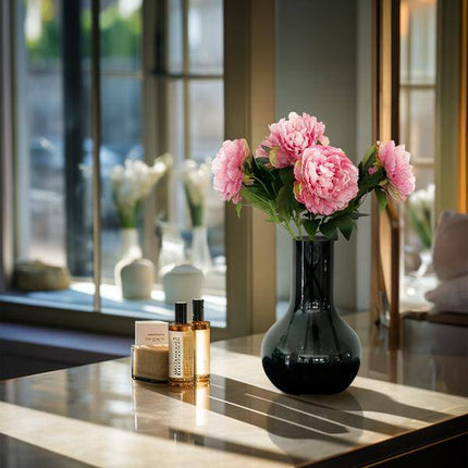 Künstliche Blumenstrauß Pfingstrosen Hellrosa – 5 Stück je 65cm – Realistische Kunstblumen – Romantischer Deko Blumenstrauß – Langlebige & pflegeleichte Dekoration für Zuhause, Büro & Events