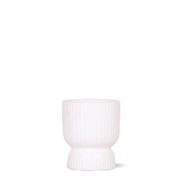 Übertopf Diabolo Weiß – Ø6cm – Mini – Blumentopf mit eleganter Form – Keramiktopf für kleine Zimmerpflanzen & Sukkulenten