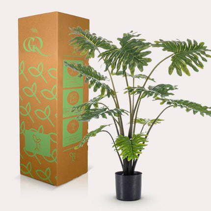 Kunstpflanze Philodendron – 80cm – Realistische Zimmerpflanze – Pflegefrei – Flexibel formbar – Für Wohnzimmer, Büro & Hängeampel – Tropischer Look