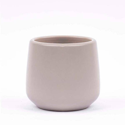 Blumentopf Grau Ø8cm ↕7,5cm – moderner Pflanztopf für Zimmerpflanzen, Sukkulenten, Kakteen & Kräuter