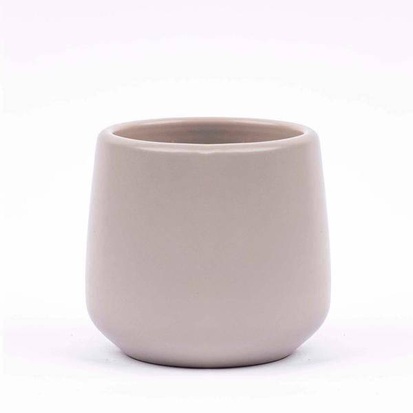 Blumentopf Grau Ø8cm ↕7,5cm – moderner Pflanztopf für Zimmerpflanzen, Sukkulenten, Kakteen & Kräuter