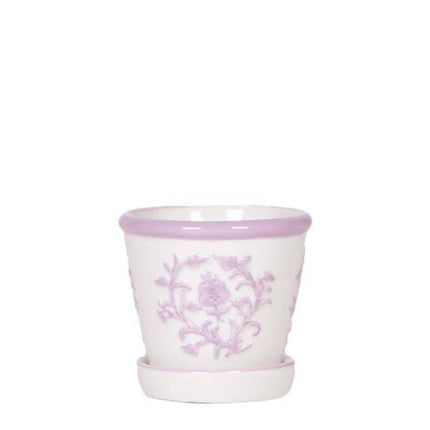 Malaga Topf – Rosa – Ø6cm – Blumentopf aus Keramik im mediterranen Stil – Handgefertigte Optik