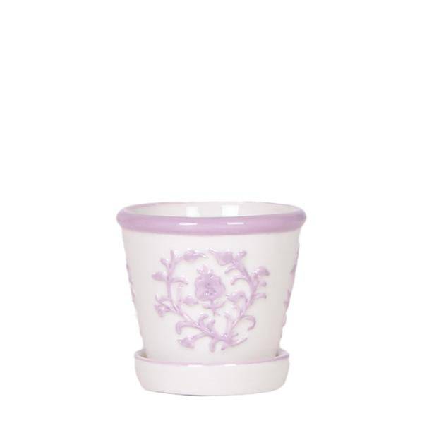 Malaga Topf – Rosa – Ø6cm – Blumentopf aus Keramik im mediterranen Stil – Handgefertigte Optik