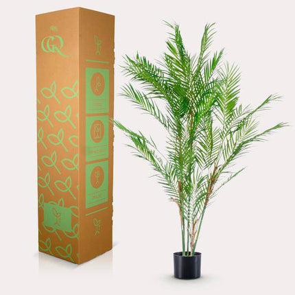 Kunstpflanze Chamaedorea Elegans ↕120cm – künstliche Grünpflanze für Wohnzimmer, Büro, Flur & pflegeleichte Deko