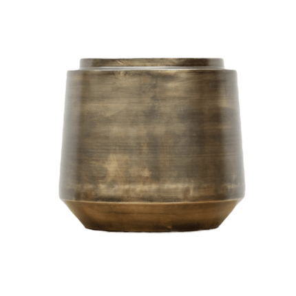 Pflanztopf Indigo Vintage Gold – D58cm x H51cm – Extra großer Blumentopf im Antik-Look – Dekorativer Pflanzkübel mit Wasserablauf – Für Wohnzimmer, Schlafzimmer & Büro