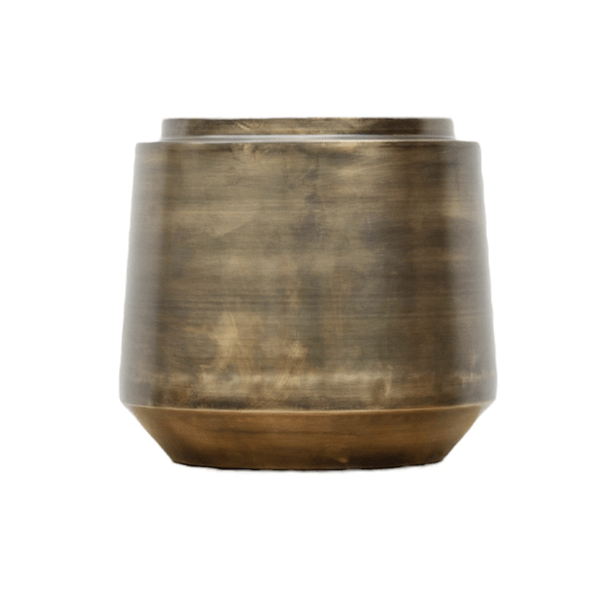 Pflanztopf Indigo Vintage Gold – D58cm x H51cm – Extra großer Blumentopf im Antik-Look – Dekorativer Pflanzkübel mit Wasserablauf – Für Wohnzimmer, Schlafzimmer & Büro