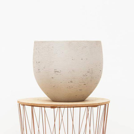 Topf Jumbo Orb Beige Gewaschen – XXS – Dekorativer Pflanztopf D53cm x H45cm – Zeitloser Look für große Zimmerpflanzen & Outdoor