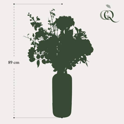 Künstliche Blumen – Seidenblumenstrauß Pretty Pink – L – 89cm – Handgebunden – Hochwertiger Deko Blumenstrauß in Rosa für Wohnzimmer, Büro & Hochzeit