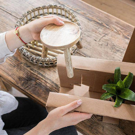 Pflanzenständer Holz Ø12cm – Moderner Pflanzenhalter – Erhöhung für Zimmerpflanzen – 10,5cm hoch – Natürliche Deko für mehr Atmosphäre