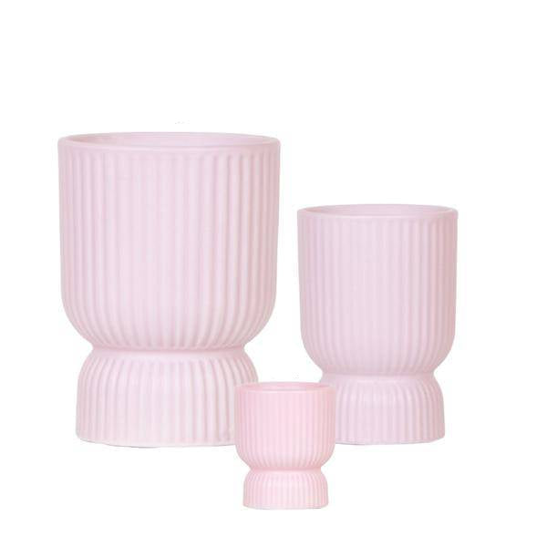 Kombi-Angebot Diabolo Topf – Rosa – 3er-Set Ø6cm, Ø9cm & Ø12cm – Moderne Dekotöpfe im zeitlosen Design – Pflanzentöpfe für Zimmerpflanzen, Sukkulenten & Kakteen