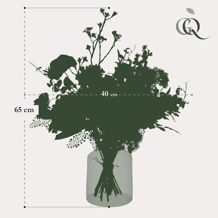 Kunstblumenstrauß – Mystischer Sommer – 65cm – Hochwertige künstliche Blumen in Rosa, Weiß & Gelb – Sommerlicher Deko-Strauß für Zuhause & Geschenkideen