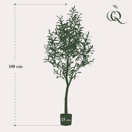 Kunstpflanze Olea europaea – Olivenbaum – 140cm – pflegeleicht – dekorativer Kunstbaum für Zuhause & Büro