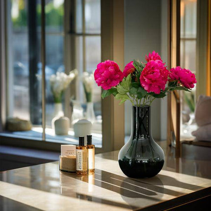 Künstliche Blumenstrauß Pfingstrosen Dunkelrosa – 5 Stück je 65cm – Realistische Kunstblumen – Eleganter Deko Blumenstrauß – Langlebige & pflegeleichte Dekoration für Zuhause, Büro & Events