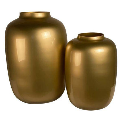 Glasvase Artic Gold – H35cm B25cm – Elegante Vase in Gold – Dekorative Blumenvase & Wohnaccessoire